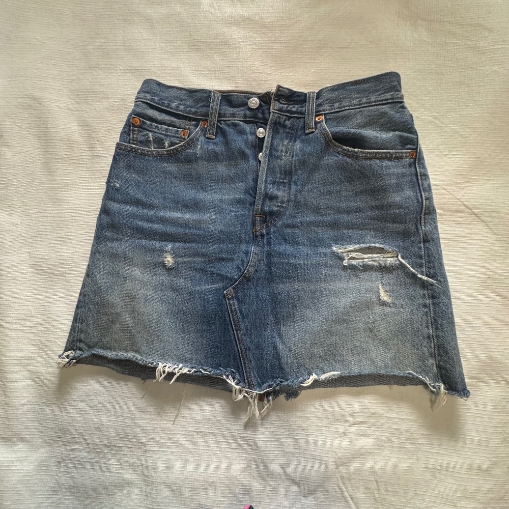 Levi's Classic Blue Denim Mini Skirt